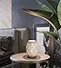 HHMTAKA Metal Lampshade Bedside Table Lamp Wooden Base Bedroom Lamp Decorative Bedside Lamp with Edison Bulb for Bedroom Home Weddings Parties Patio Indoor Outdoor (Strip Shape)