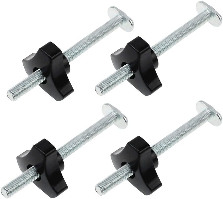 M8 Size T Slot Bolts and Knobs in a Set of 4, Perfectly Suited for Woodworking Jigs with Reliable Use