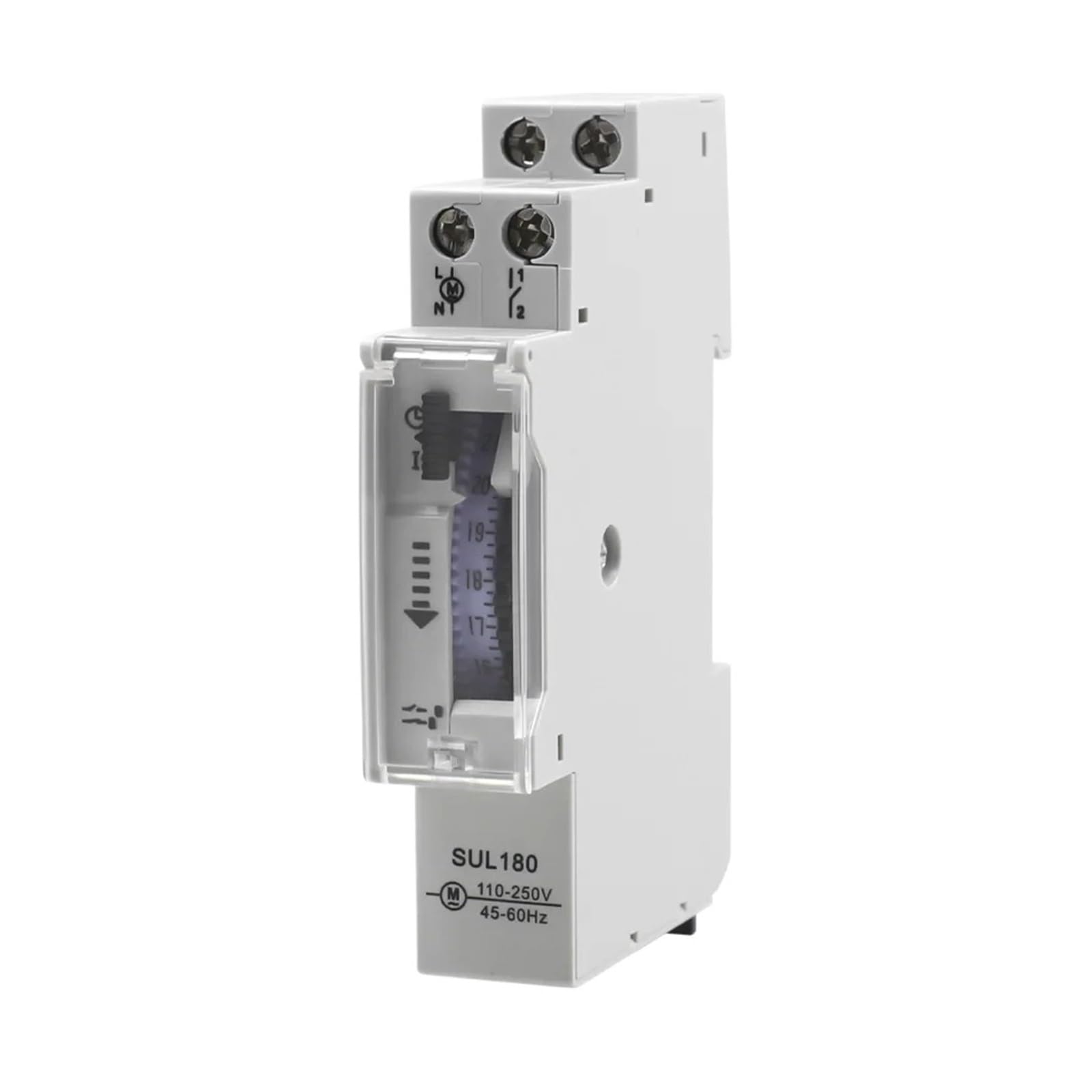 DEBLAN Minuterie mécanique 45-60Hz 24 Heures 110-250V 16A, minuterie mécanique Programmable sur Rail DIN SUL180
