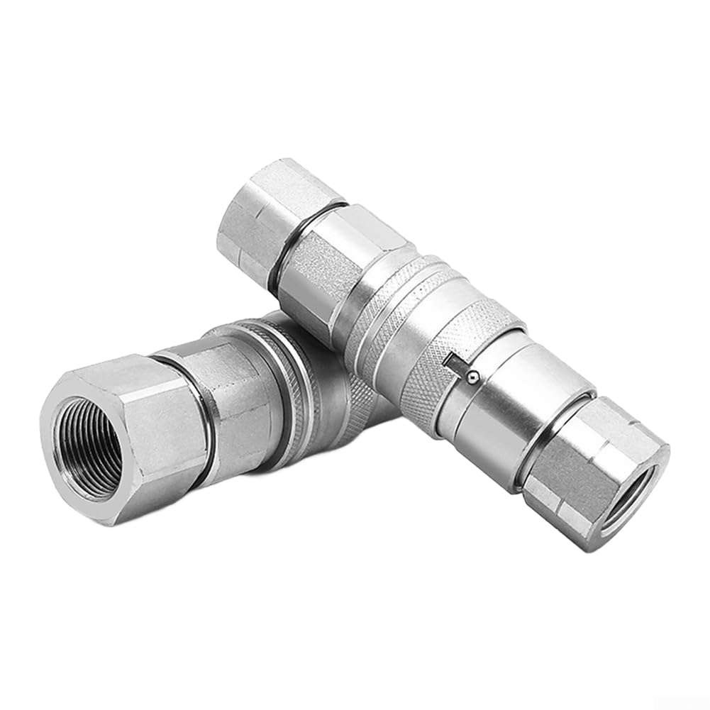 Flachkopf Hydraulik für schnellkupplung 3/8 Zoll NPT Verriegelung Nickelbeschichtete Kupfer Hydraulikkupplung 1/2 Zoll NPT Dichtung Hydraulik Steckkupplung für Traktor 3/4 Zoll NPT Anschluss Flat (C)