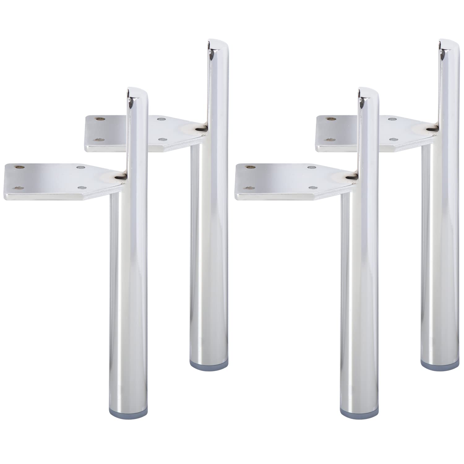 La Vane 6 inch Metal Furniture Legs, Set of 4 Modern Iron Tapered Side Mounted Furniture Replacement Feet Chrome for Home DIY Project Sofa Couch Table