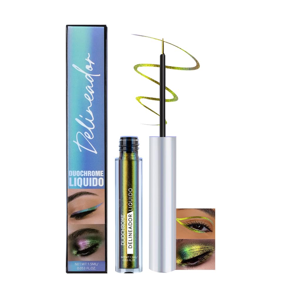 Liquid Eyeliner Glitter Eyeliners Pen Ultra-Fine Brush Waterproof Easy to color Long-lasting coloring No fading No smudging Green