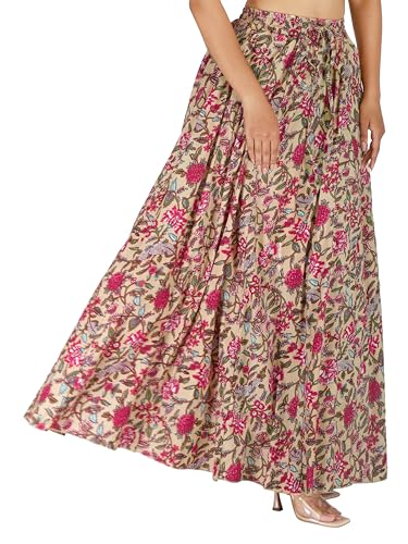 Image of Sttoffa Cotton Printed Women Wear Maxi Long Skirt 40 inch inch Full Length