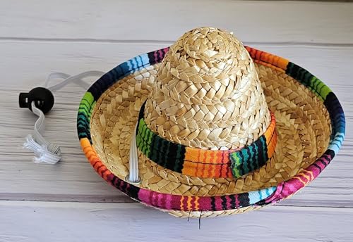 Disfraz para perros medianos estilo Retro con sombrero mexicano miniatura 5