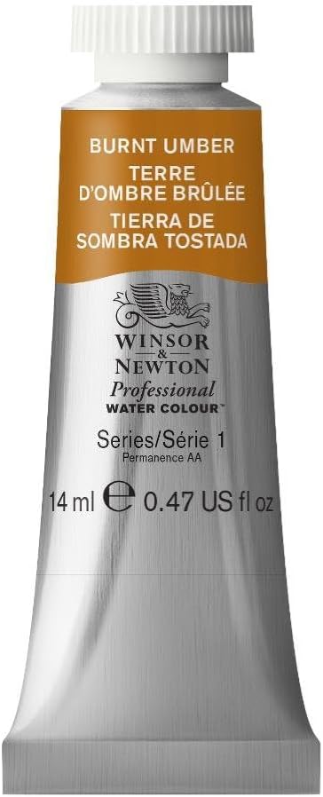 Acquerello professionale Winsor & Newton, 14 ml (0,47 once) Tubo, terra d'ombra bruciato