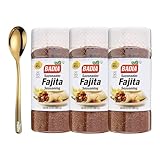 Badia Fajita Seasoning, 9.5 oz - Flavorful Spice Blend, Organic Fajita Seasoning with Moofin Golden SS Spoon, Ideal Fajita Seasoning, [Pack of 3]