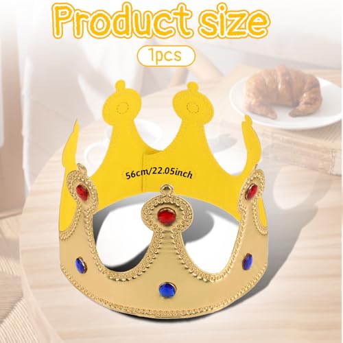 Prince Golden King Crown Birthday Hat Dress-Up Set Party Accessory Supplies Headwear Photo Props