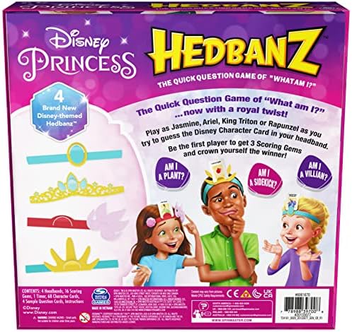 Spin Master Games Disney Princess Headbanz Guessing Game for Kids, Board Games for Ages 6 & Up, 6063446 4 51HCqnSZX6L. AC