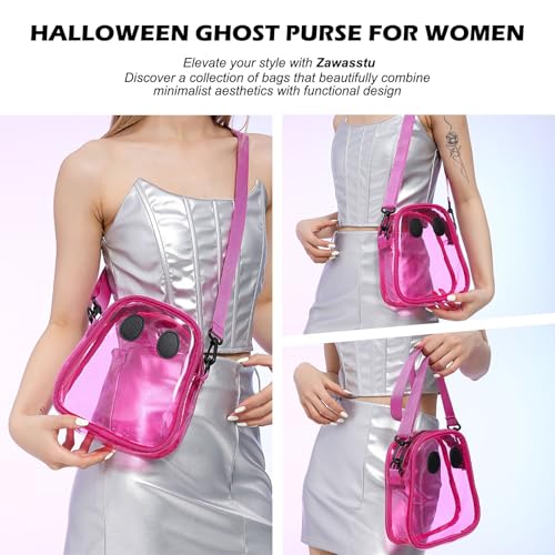 Halloween Pumpkin Clear Crossbody Purse, Transparent Novelty Ghost Purse Cute Spooky Season Shoulder Bag for Women2