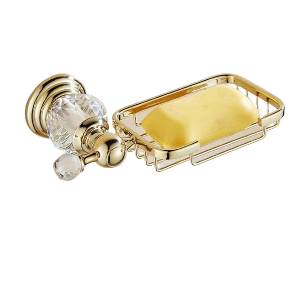 Towel Ring, Golden Crystal Bath Hardware Set Soap Dishes Towel Rack Bar Paper Holder Dish(Soap Dish B Only)