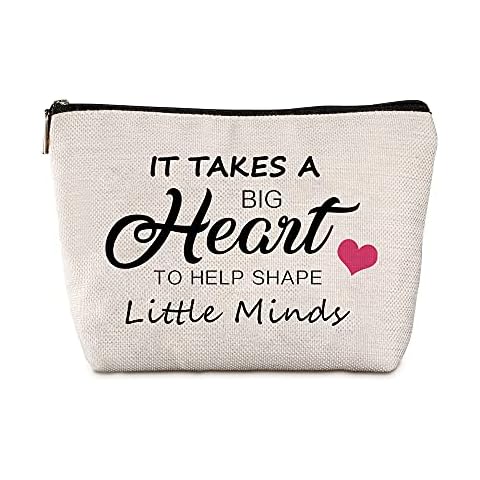 Java Wood, Teacher Appreciation It Takes A Big Heart to Help Shape Little Minds Travel Zipper Makeup Bag Teachers School Counselor Graduation Thank You Retirement Birthday Christmas Gift, Xhzb 12 Cover