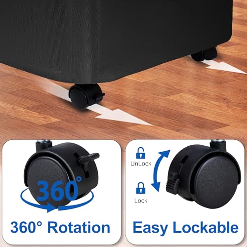 Image of Slim Laundry Hamper with Wheels,25 Gal (95L) Rolling Laundry Basket with lid and wheels Clothes Hamper Foldable Tall Dirty Clothes Basket Sturdy Collapsible Clothes Hamper for Dorm,Laundry Room
