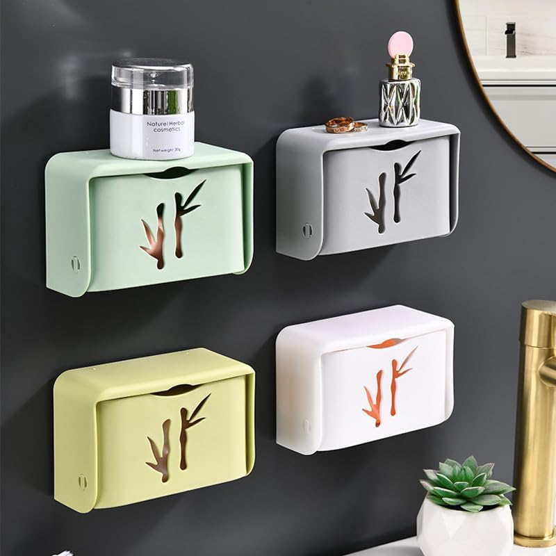 Image of Double Creative Drain Soap Storage Box Multifunctional Household Laundry Soap Box Hole-Free Wall-Mounted Drawer Soap Dish (1, Creative Drain Soap)