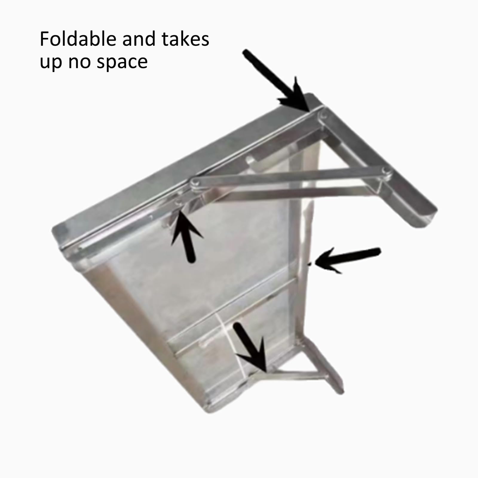 Wandtisch klappbar Drop-Leaf-Wandklapptisch, Robuster Klapptisch mit Klapptisch,Hergestellt aus Edelstahl 304, verdickter Klappständer aus Edelstahl, 0,8 mm dicke Oberfläche aus gebürstetem Edelstahl(