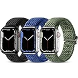 【Suave y Cómodo】 Ouwegaga trenzadas solo loop apple watch correas para mujeres y hombres están hechas de materiales reciclados de nailon de primera calidad. Sensación de tacto cómodo adecuado para días de trabajo y entrenamientos. La correa apple watch SE, transpirable, liviana y duradera, le brinda una experiencia de uso cómoda y suave
