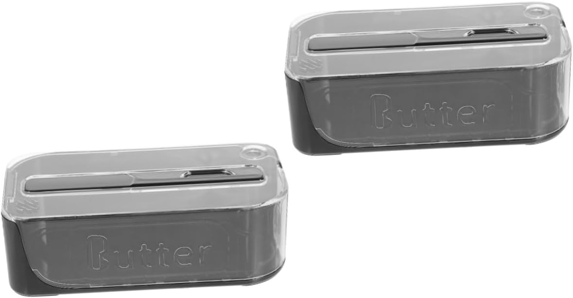Ciieeo 2pcs Butter Storage Dish Lid Elegant Butter Tray for Refrigerator Airtight Seal for Home Restaurant Use Easy Access to Spreads