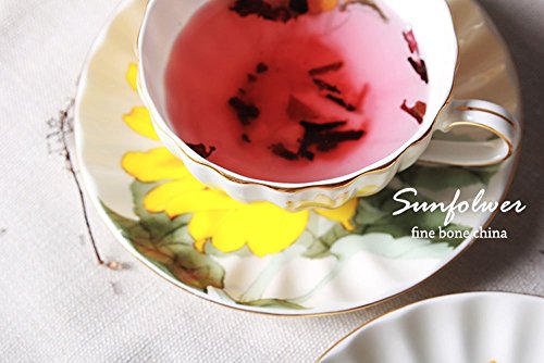 Ceramic Teacup Sunflower Vintage Chintz Porcelain Coffee Mug Tea Cup with Saucer - Thumbnail 7