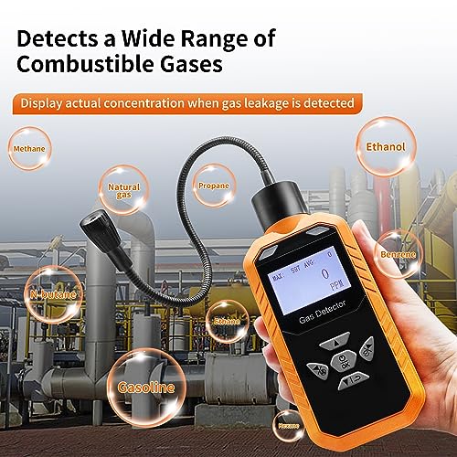 GiiHoo Combustible Gas Detector, Portable Gas Leak Detector with LCD Display, Locate Sources of Methane, Hydrogen, Propane, Natural Gas, Suitable for Kitchens Mobile Caravans and Gas stoves - Thumbnail 2