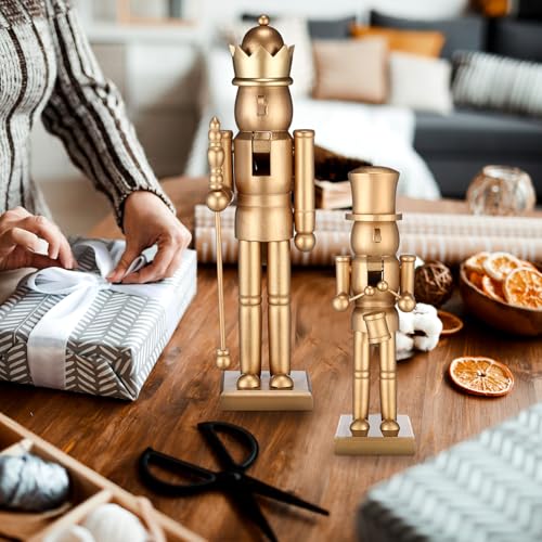image for Quzzil 2 Pcs Christmas Nutcracker Ornaments Neutral Nutcracker Figures
