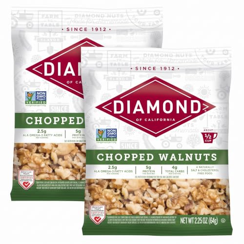 Diamond of California Chopped Walnuts, 2.25 oz, 2 Pack