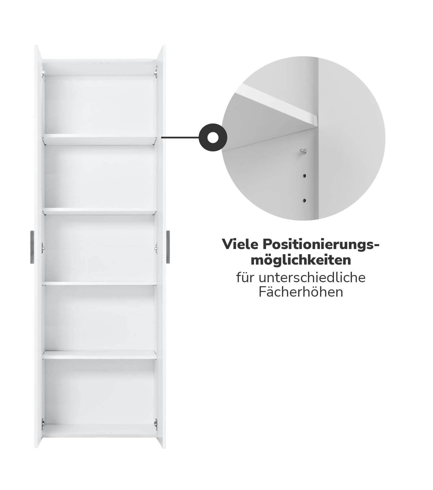 mokebo® Einlegeböden für Schränke aus Holz 'Die Einleger' in weiß, Mehrzweckschrank, Aktenschrank oder Dielenschrank in 57x1.50x29.50 (B/H/T in cm)