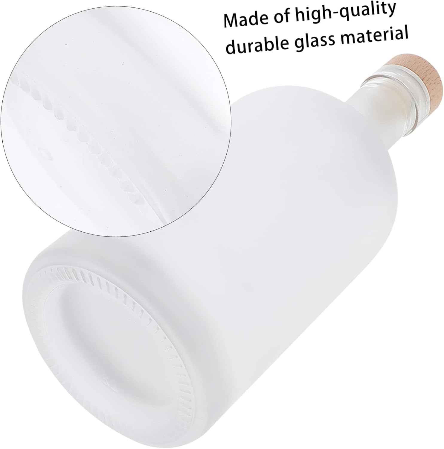 MAGICLULU 2Pcs DIY Frosted Wine Bottles Empty Sealed Bottles for Homemade Liquor Fruit Wine Brewing Elegant Smooth Surface for Easy Cleaning