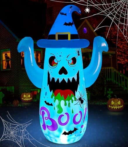 JOSEN 5FT Halloween Inflatables Cute Ghost Blow Up Halloween Decorations Outdoor, Built-in Bright...