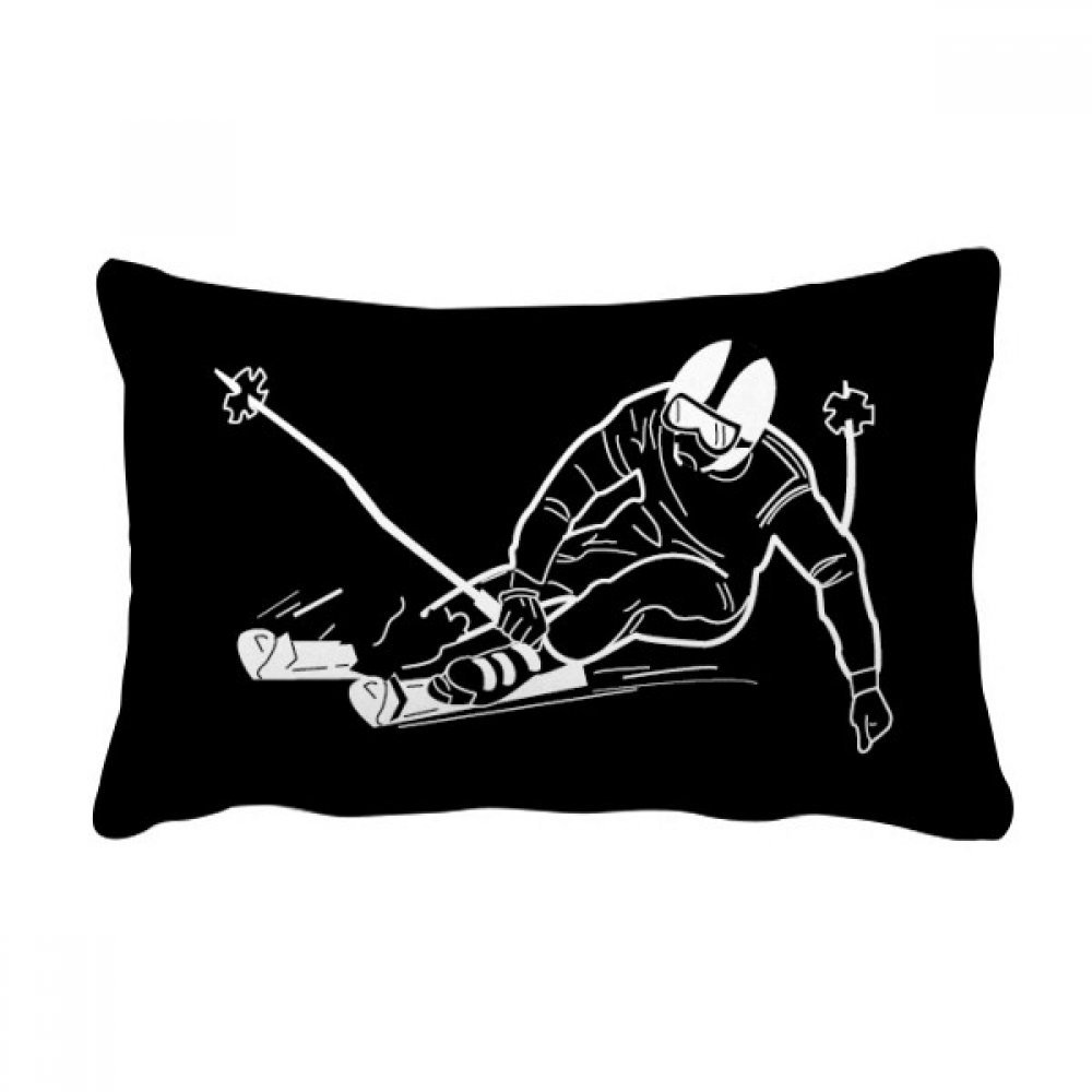 Oreiller lombaire ski de 16x24 pouces pour décoration chalet et salon cosy