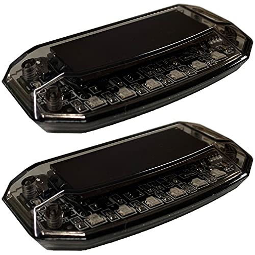 【2個セット】車用 カーセキュリティ ナイトシグナルデコ ダミー ソーラー充電 USB充電 車用 ライト ランプ 防犯 盗難防止 ソーラー 配線不要 電池不要 太陽光充電 置くだけ センサー 汎用 - サファイア - 商品画像