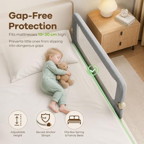Barrera seguridad niños cama de 150cm para noches tranquilas sin caídas 5