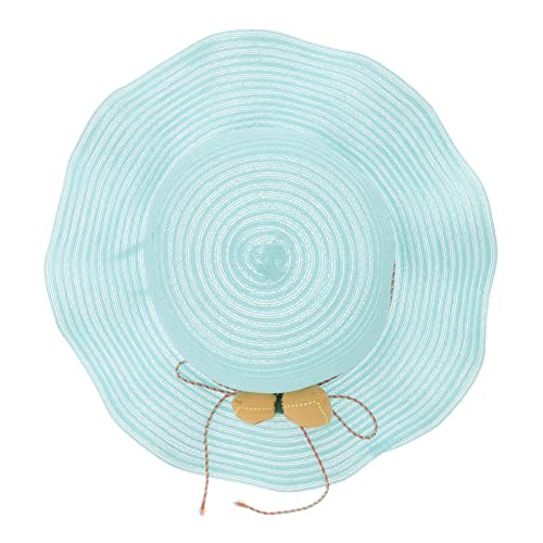 Bowknot Straw Sun Hat UV Protection Beach Visor for Lightweight Breathable for Outdoor Activities Summer Travel and Vacation Blue