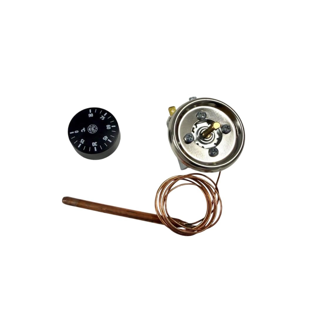 Kit Termostato Imit TR2 0-90ºC | Incluye Mando regulador y embellecedor Compatible Imit | Controlador de Temperatura | Regulador térmico analógico | Recambio Universal para calefacción