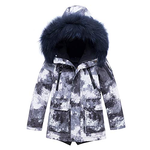 Preisvergleich Produktbild LMOS Junge Daunenjacke Wintermantel Winter Warme Mäntel Jacken Kapuze Mittellange Jacke Mantel, Geeignet für Alter 4-12 Jahre,Gray,160