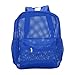 WBTY Mesh Backpack, Heavy Lightweight, Washable Large Capacity Clear Backpack for Swimming, Beach Sports (Blue)