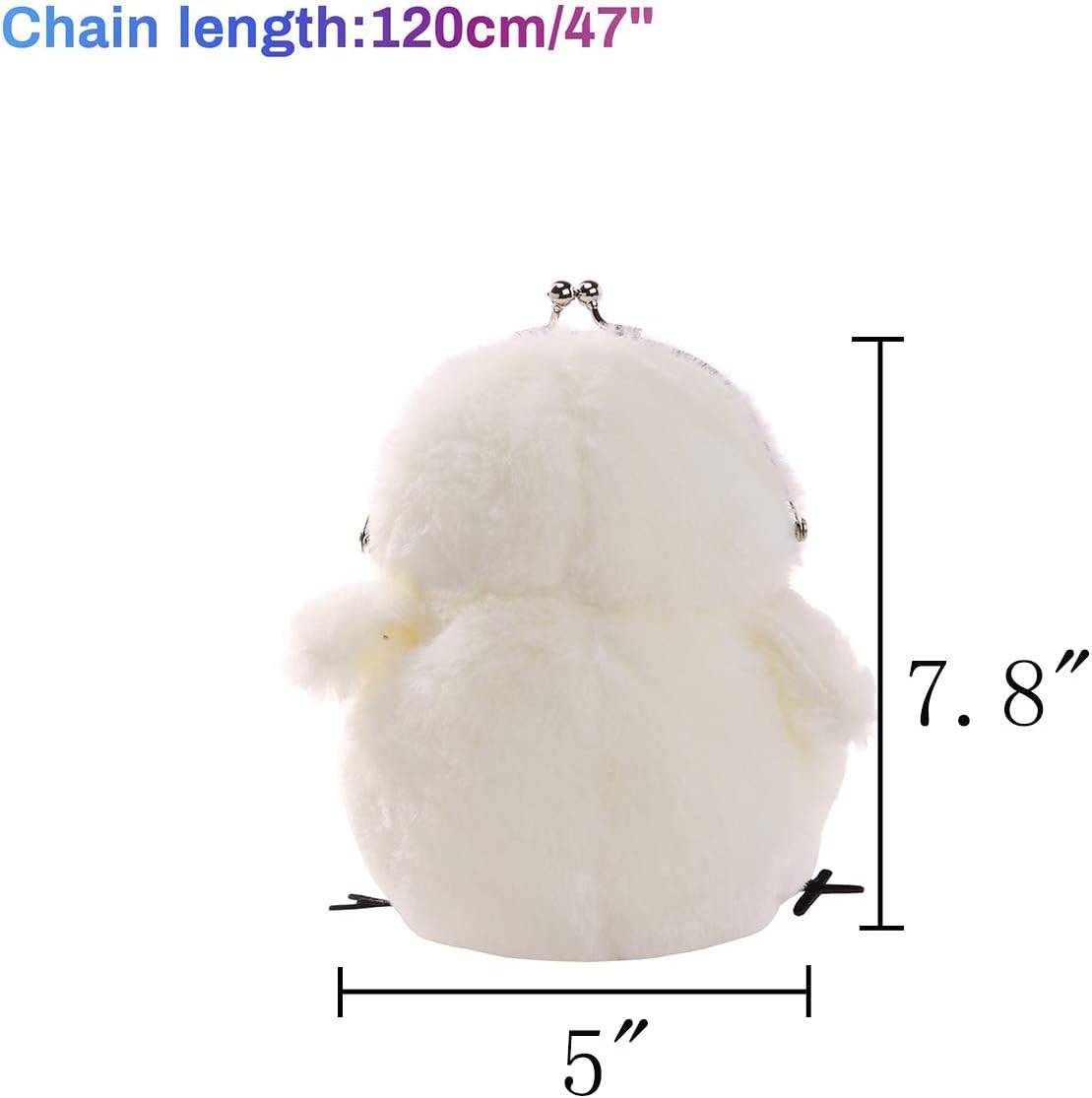 JHVYF Women Cute Plush Crossbody Bag Chic Small Shoulder Purse Cell Phone Wallet For Girls - Image 3