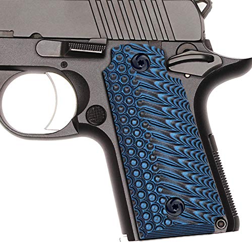 Guuun Kimb Micro Carry 380 ACP G10 Grips with Ambi, OPS Tactical Texture - Blue/Black