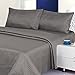 Deluxe Bed Sheet Set - 1800 Series 4 Piece - Deep Pocket - Cool & Wrinkle Free - 1 Fitted, 1 Flat, 2 Pillow Cases (Silver, Queen)