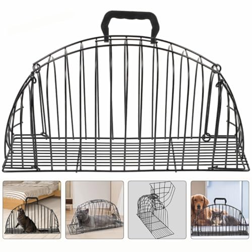 Jaula de baño para gatos de acero inoxidable negra multiusos Warmhm 8