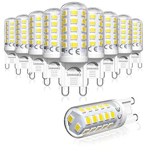 Bonlux Ściemnialne żarówki LED G9 zimna biel, G9 220-240 V 50 Hz maks. 4 W LED zamiennik 25 W, 28 W, 33 W, 40 W G 9 halogenowa żarówka kapsułkowa, światło dzienne białe 6000 K, GU9 Bi-pin mini