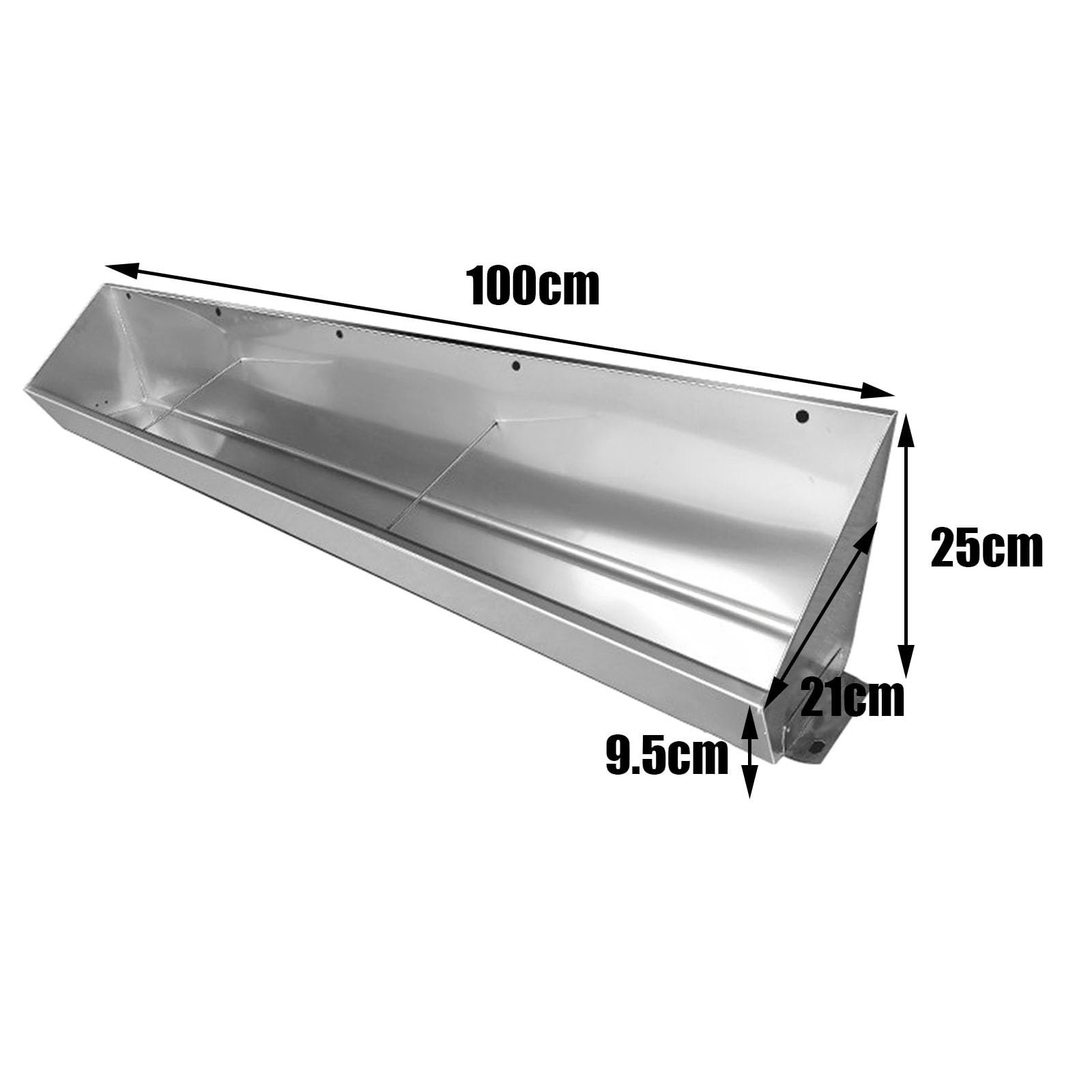 Comedero Para Ganado Vacuno Y Cerdos, Comedero Galvanizado Resistente Para Ganado, Diseño Colgante Con Abertura Inclinada Para Facilitar La Alimentación(100x21x25cm)