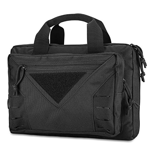 ProCase Tactical Pistol Case, Shooting Range Pistol Bag for 2 Handguns, Magazine Pouch Shooting Range Duffle Bag for Hunting or Shooting Range Sport- Black