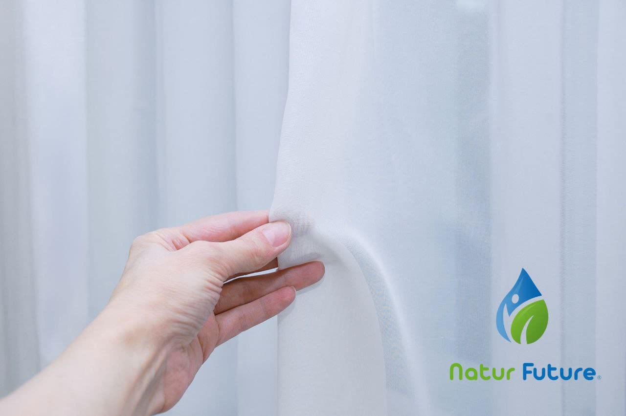 Gardinen Vorhang Store Webstore halbtransparent mit Kräuselband und Bleibandabschluss Weiß (HxB 170x400 cm)