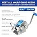 Heavy Duty Boat Winch, 4500 lbs Capacity, All Steel Construction with 2 Inch x 32 Feet Nylon Strap, Manual Hand Crank for Marine Trailer Loading