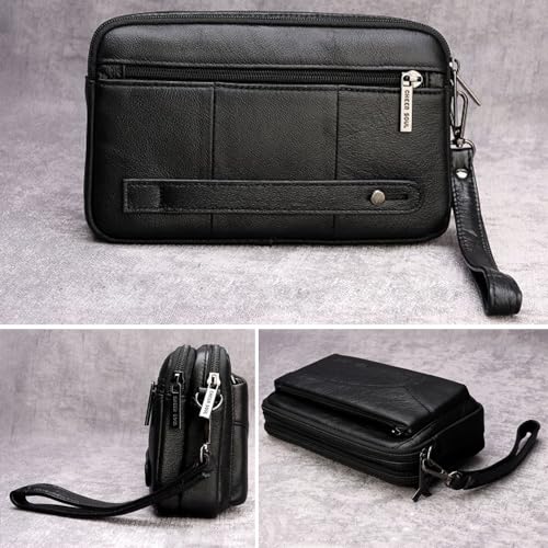 Image of Leather Clutch Purse Wallet Men Wrist Bag
