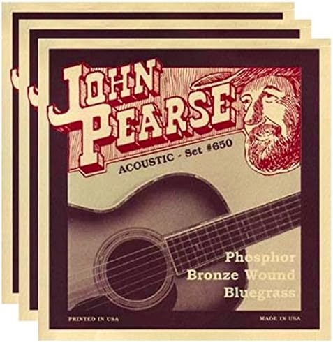 John PearseAcoustic Strings Phosphor Bronze Bluegrass 12-56 (3 Pack Bundle)