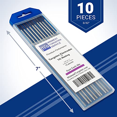 Image of Midwest Tungsten Service TIG Welding Tungsten Electrodes 10-Pack (Purple - Rare Earth Blend (EWG), 3 /32 inch)