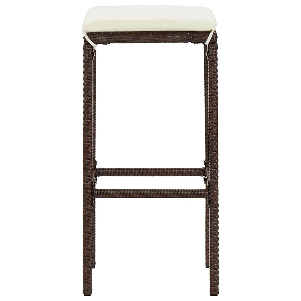 Set Bar da Giardino 3 pz Marrone in Legno di Acacia e Rattan PE | Set da esterno compatto con tavolo alto 60x60 cm e cuscini sfoderabili, ideale per aperitivi in balcone e terrazzo.