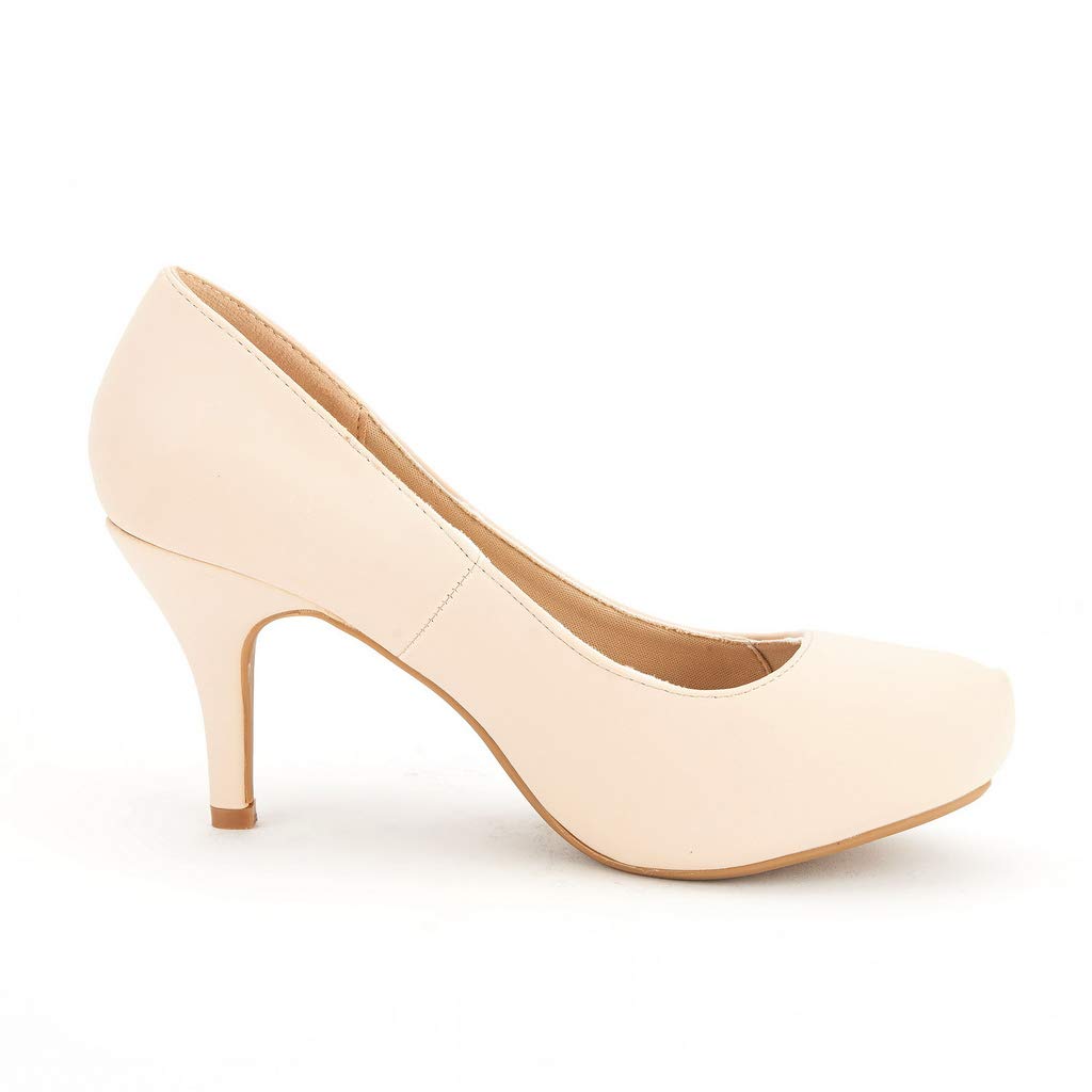 DREAM PAIRS Comodi Tacchi Alti e Sottili con Plateau Scarpe décolleté Classiche con Punta Tonda TIFFANNY