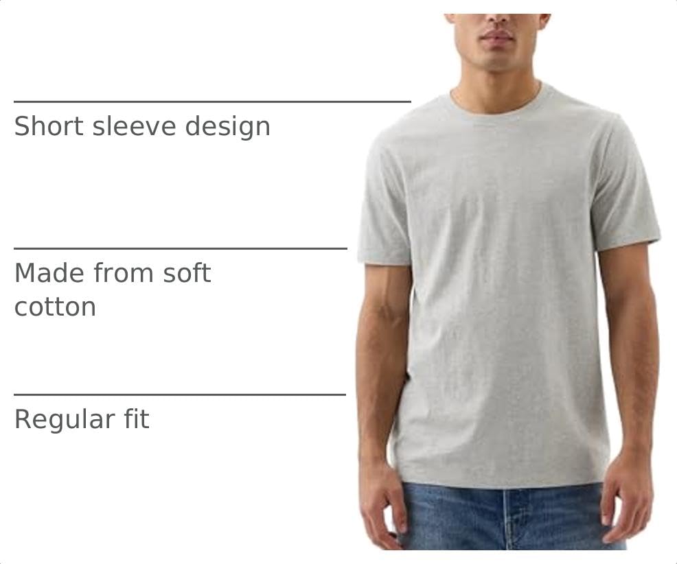 Image of Gap Mens Everyday Soft Crewneck T-Shirt Tee
