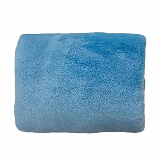 HOMYY - Manta de Franela pequeña, Color Azul Puro, Toalla de Coral de Forro Artificial, Suave y Ligera, Manta de sofá para Cama de bebé 50 x 70 cm, Azul Celeste, 1 PC